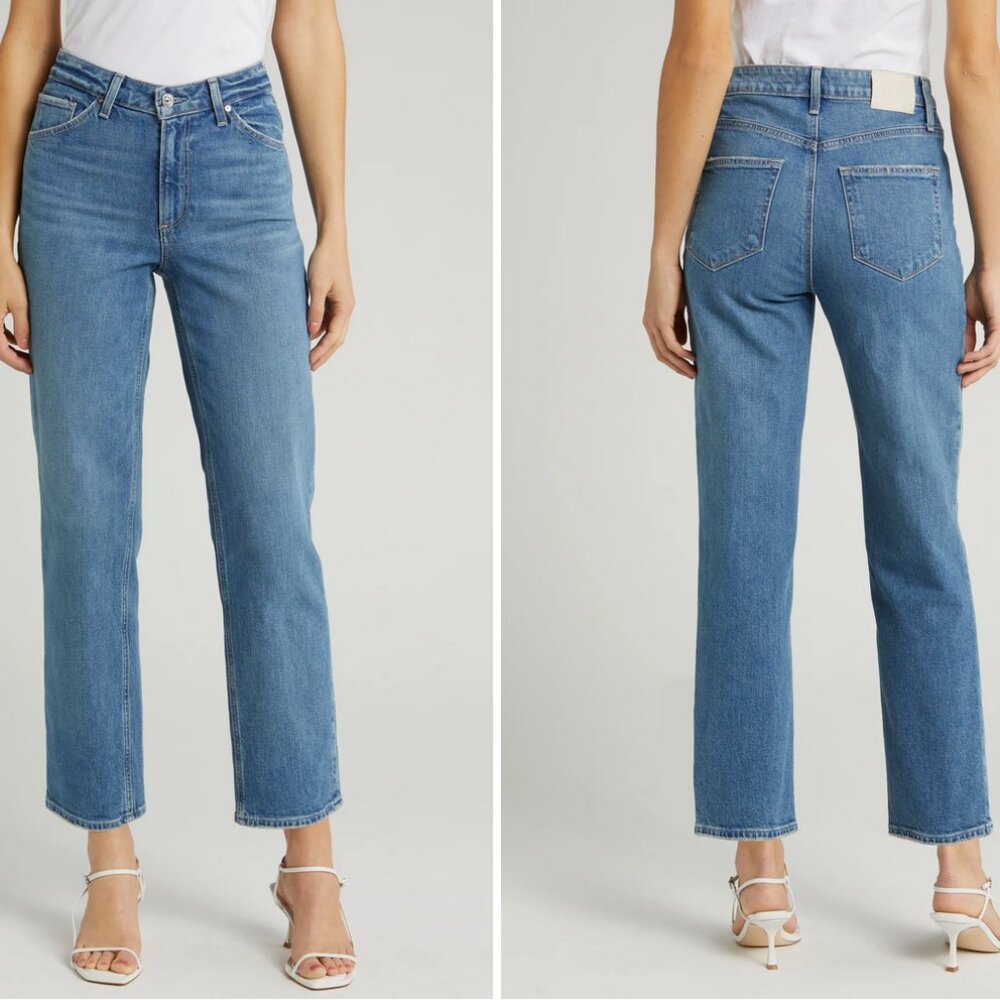 PAIGE Light Blue Straight Leg Women's Jeans